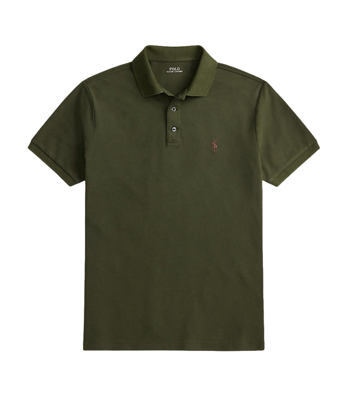 Men's Custom Slim Fit Stretch Mesh Polo Shirt Dark Green
