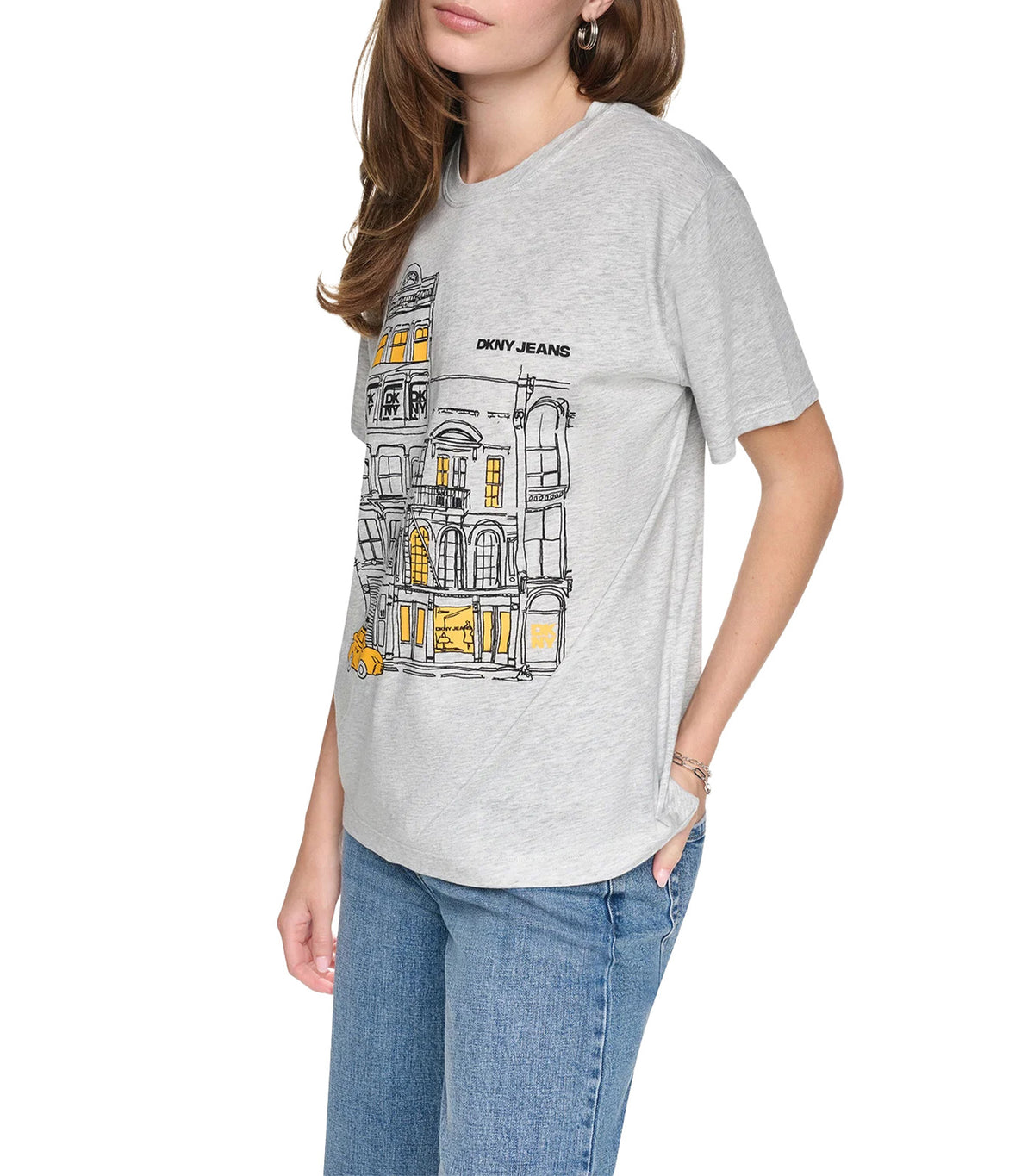 New York Downtown Logo Relaxed Tee SK GRY HTH