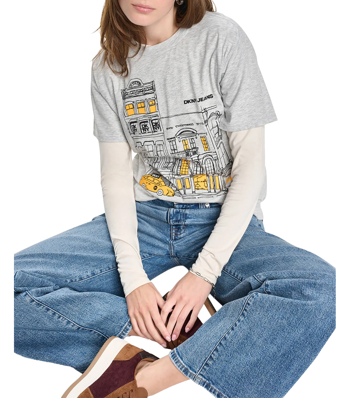 New York Downtown Logo Relaxed Tee SK GRY HTH