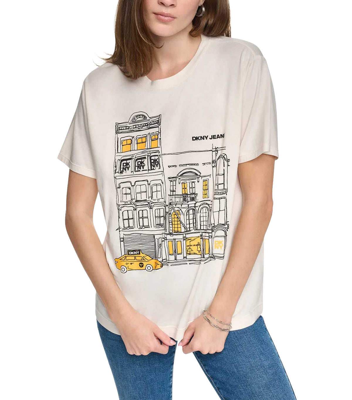 New York Downtown Logo Relaxed Tee Eggnog/Tax