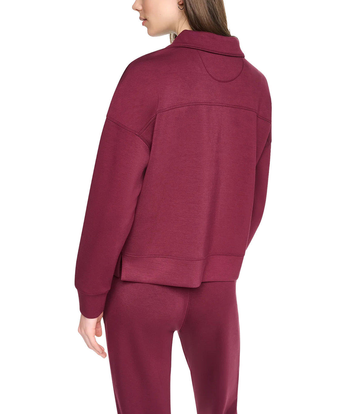 Mock Neck Half Zip Pullover Claret
