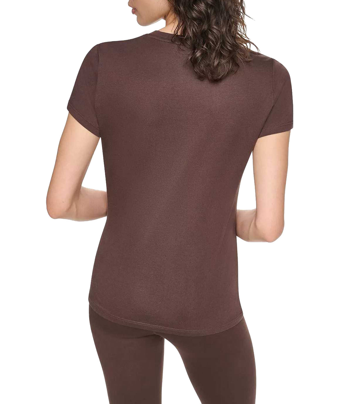 Sport Flocked Logo Crew Neck Tee Espresso