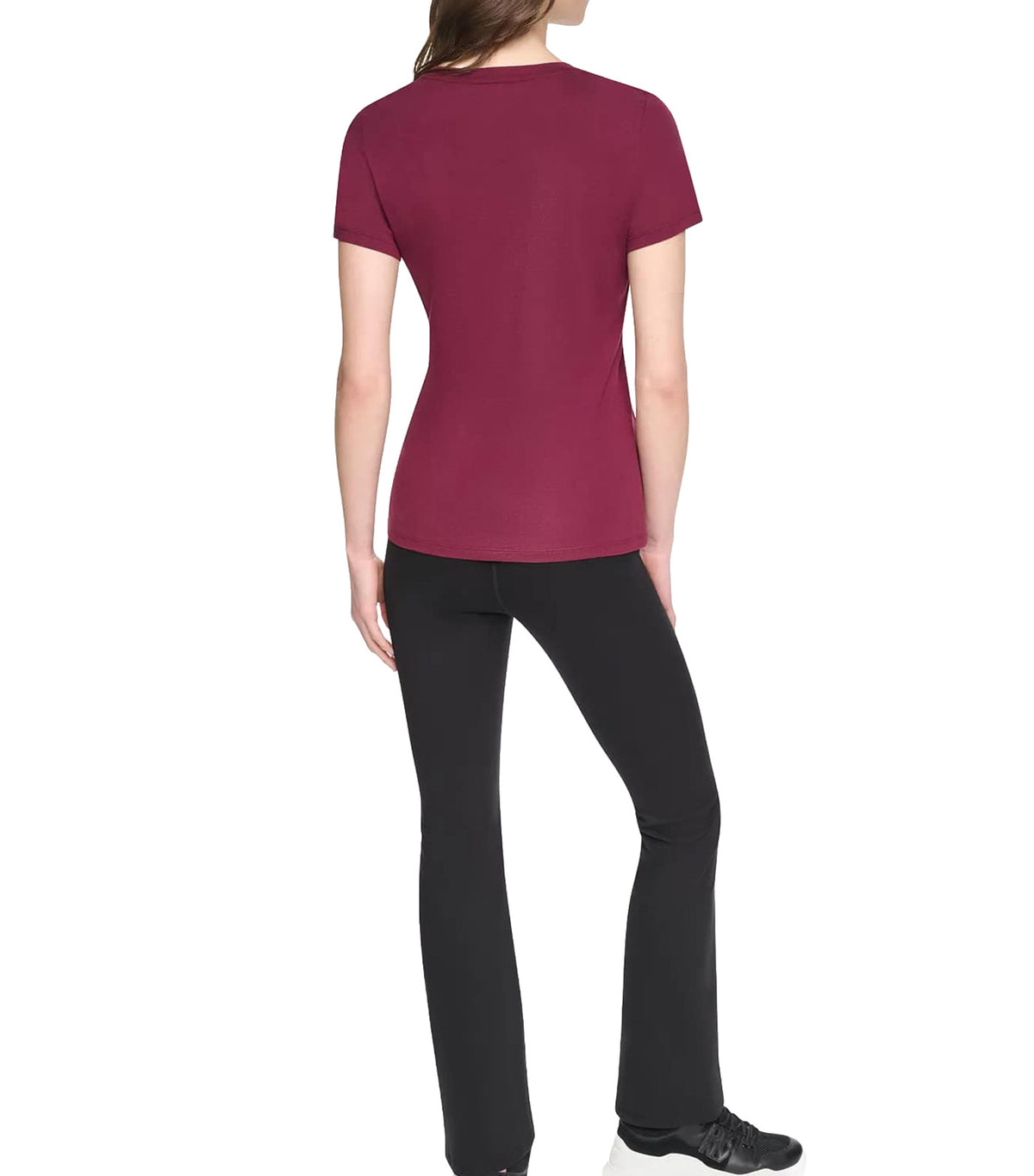 Sport Flocked Logo Crew Neck Tee Claret/Taf