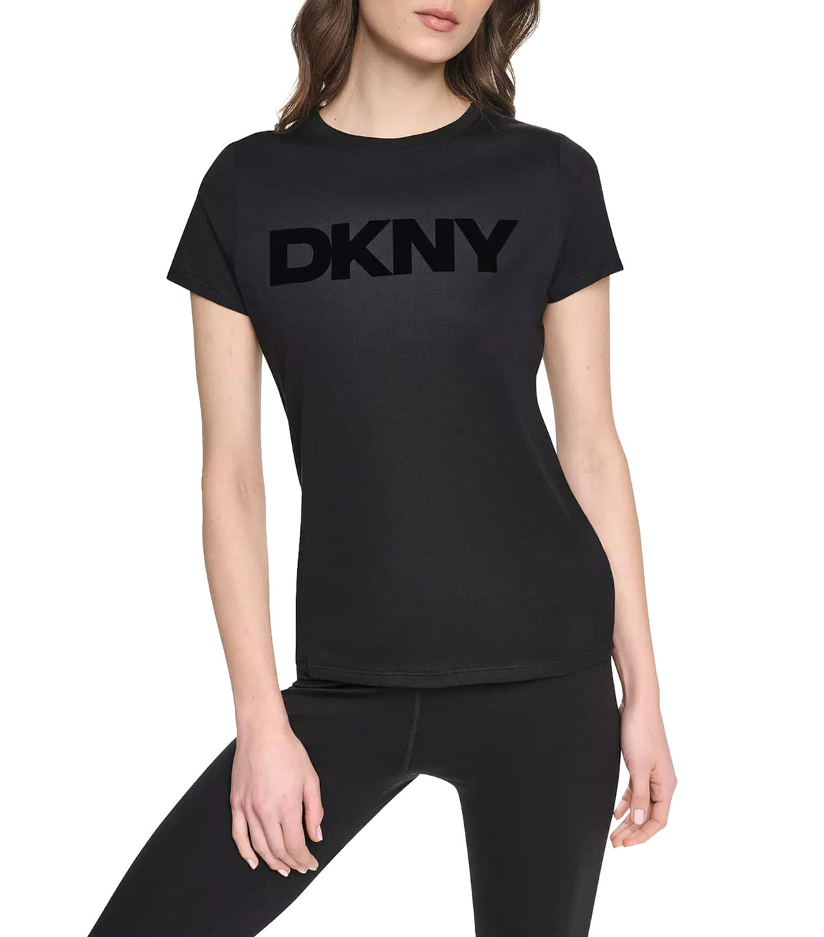 Sport Flocked Logo Crew Neck Tee Black/Black