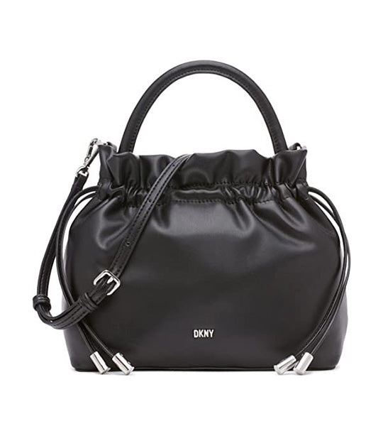 DKNY Feven Top Handle Crossbody Black Silver