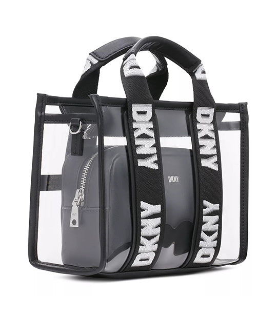 Clear discount black bag