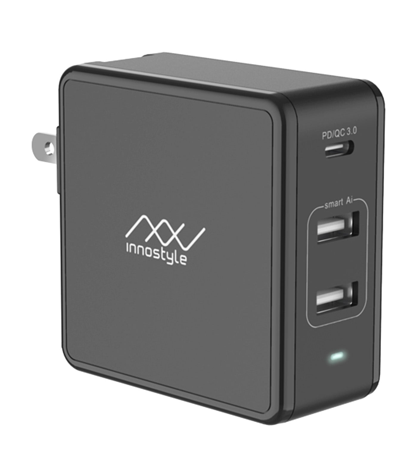 GoMax Plus 3-Port PD/Smart AI USB-C Charger 73W Black