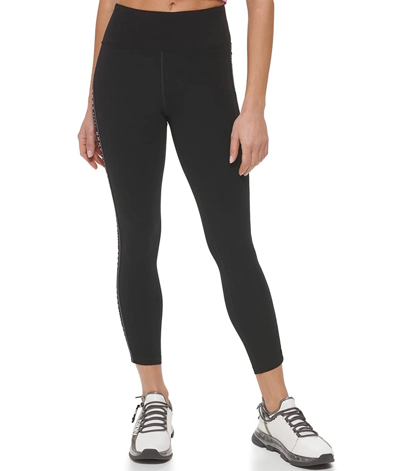 High Waist 7/8 Leggings with Logo Taping Bubble Gum
