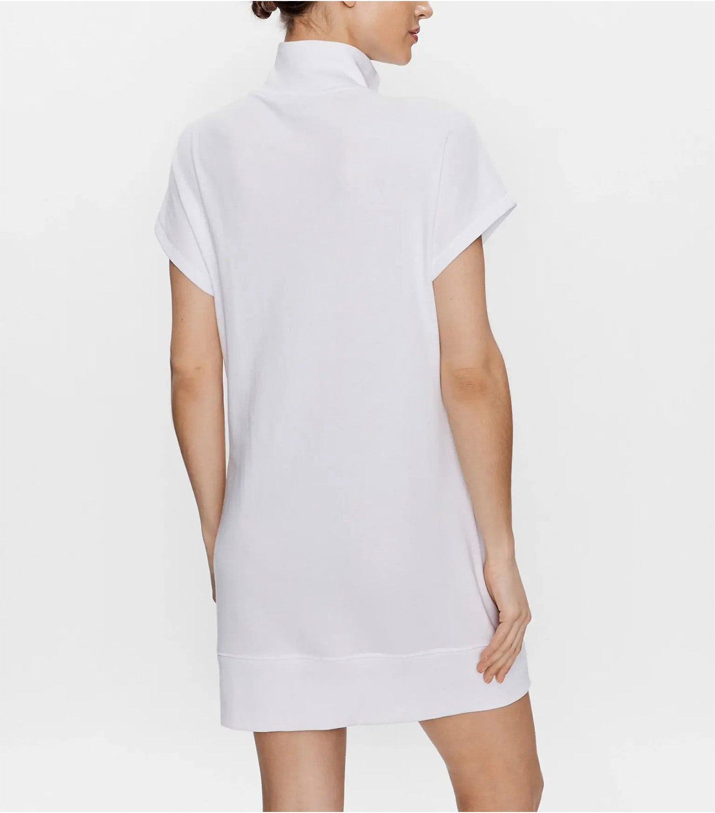 Exploded Applique Logo Half Zip Sneaker Dress White