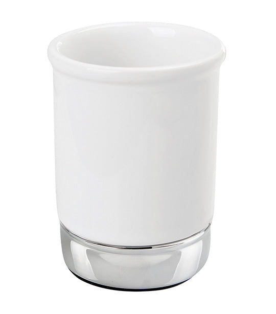iDesign Tork Collection Tumbler - White and Chrome