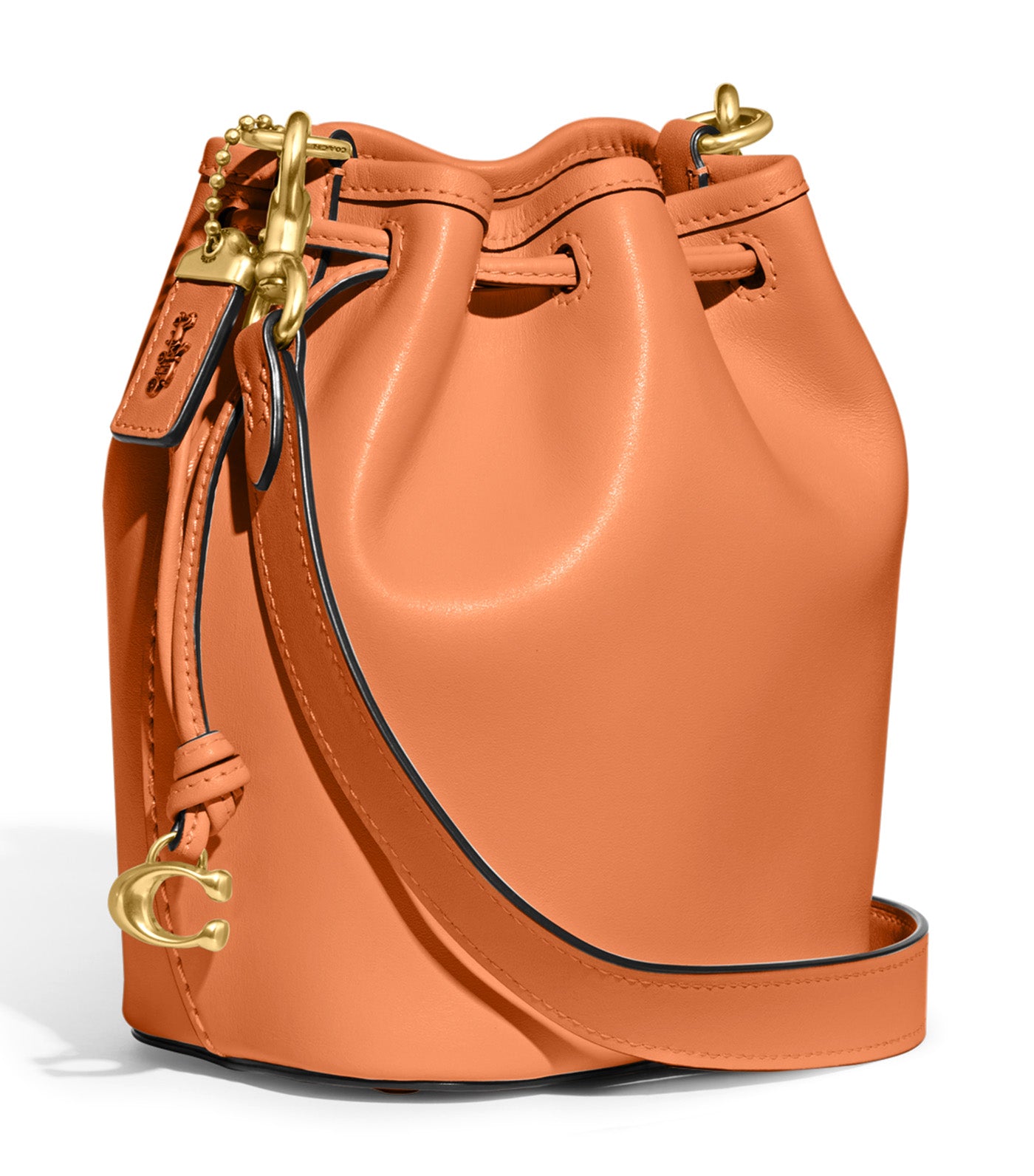 Golden Orange Coach Bucket shops Bag