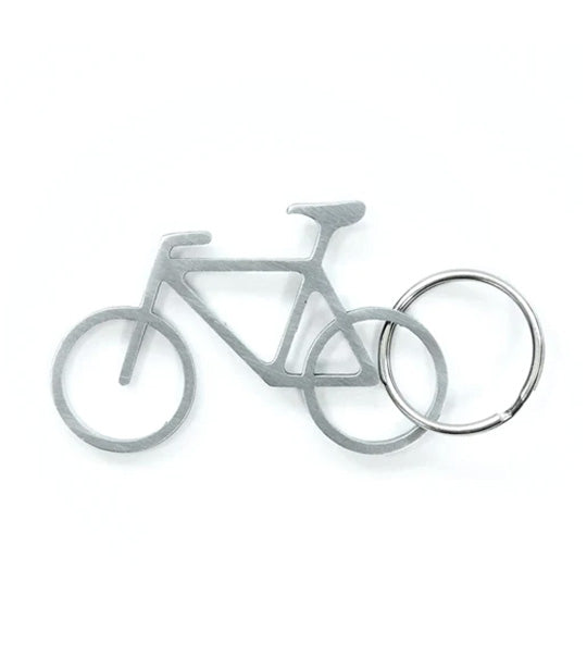 Bike Key Ring and Bottle Opener Silver