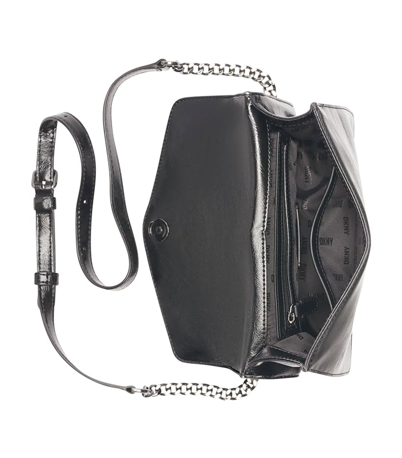 Elissa Small Flap Shoulder Bag Black/Gunmetal