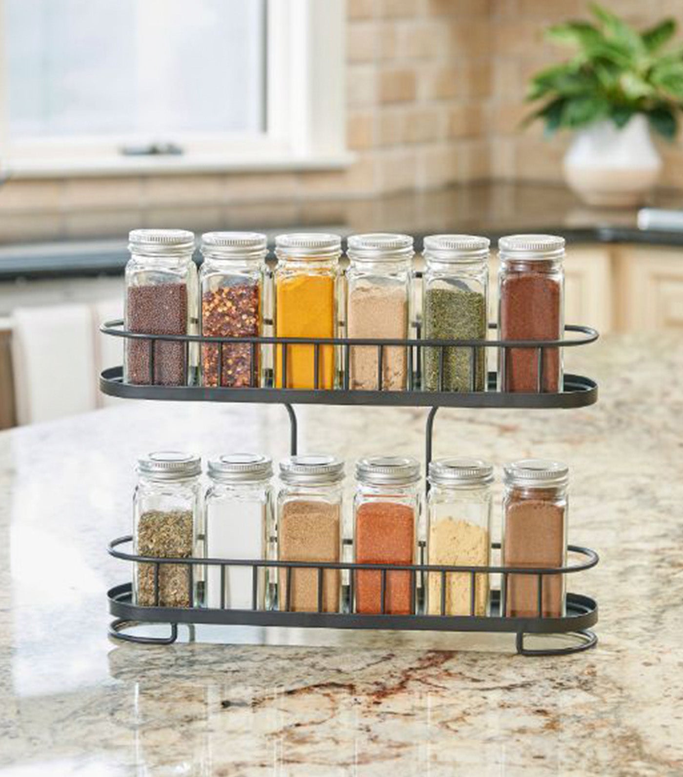 2-Tier Spice Rack Black