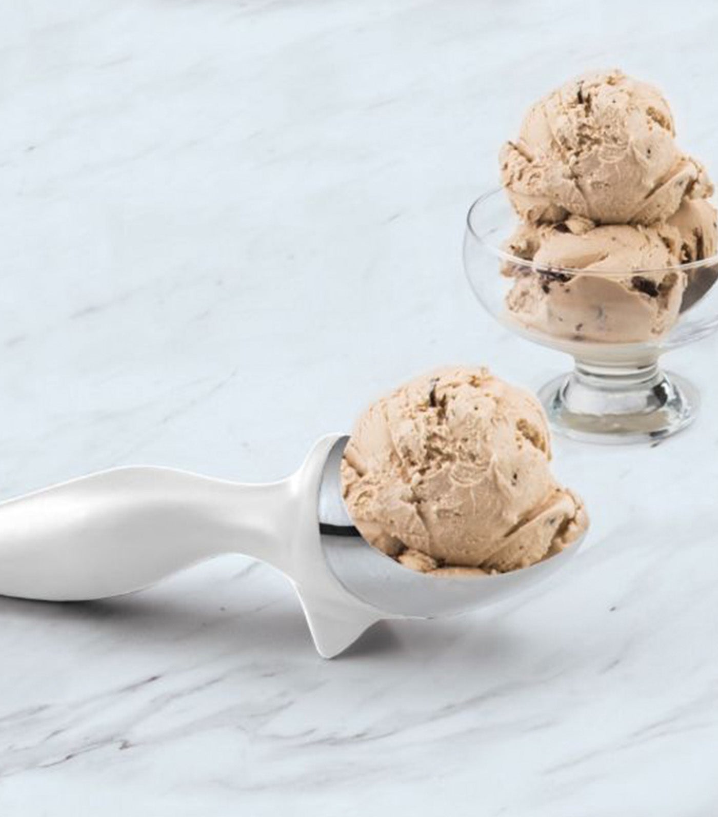 Tilt Up Ice Cream Scoop White