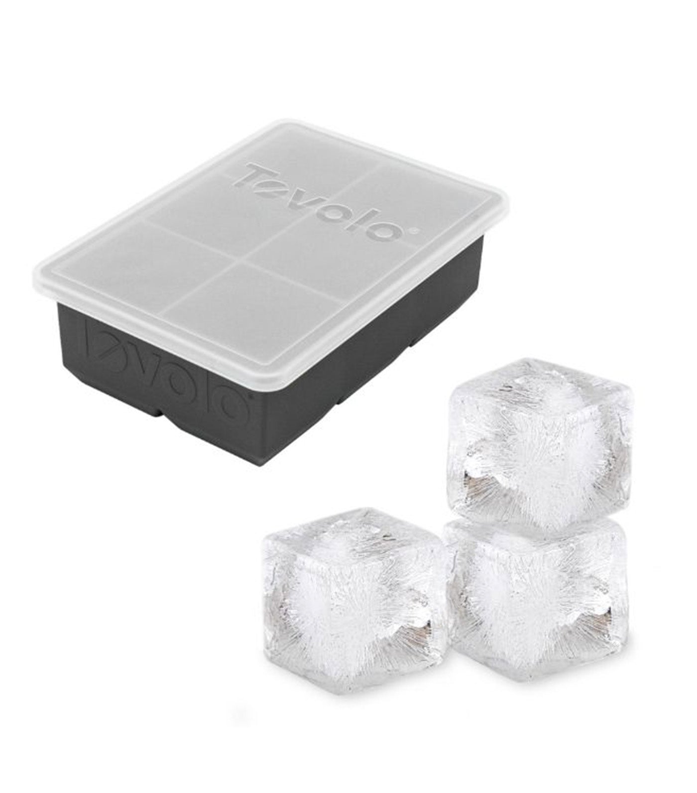 King Cube Ice Tray with Lid Black