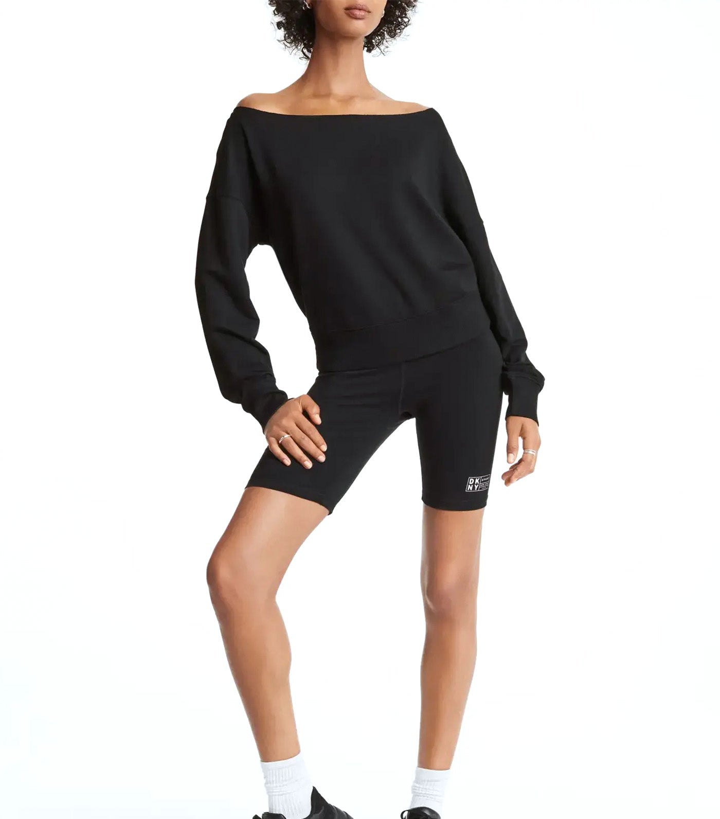 Greenwich Off the Shoulder Pullover Black