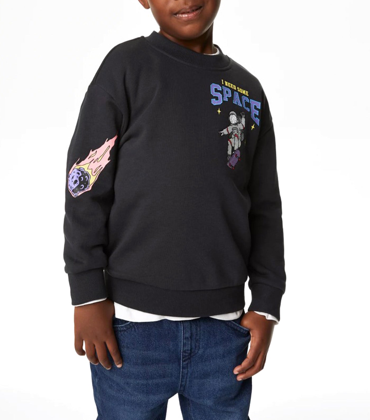 Cotton Rich Space Sweatshirt Carbon