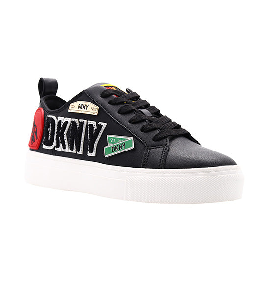 Coreen City Signs Lace Up Sneakers Black