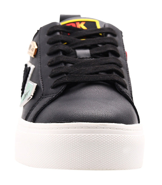 Coreen City Signs Lace Up Sneakers Black