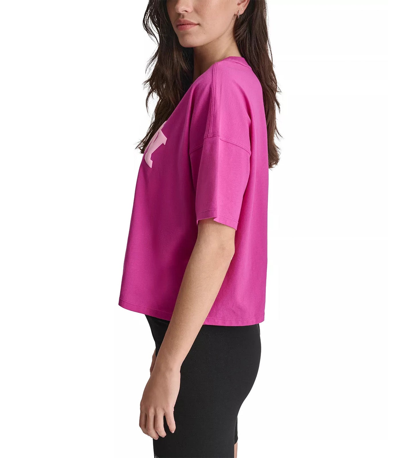 Varsity Puff Logo Crop Short Sleeve Tee Orchid Glow