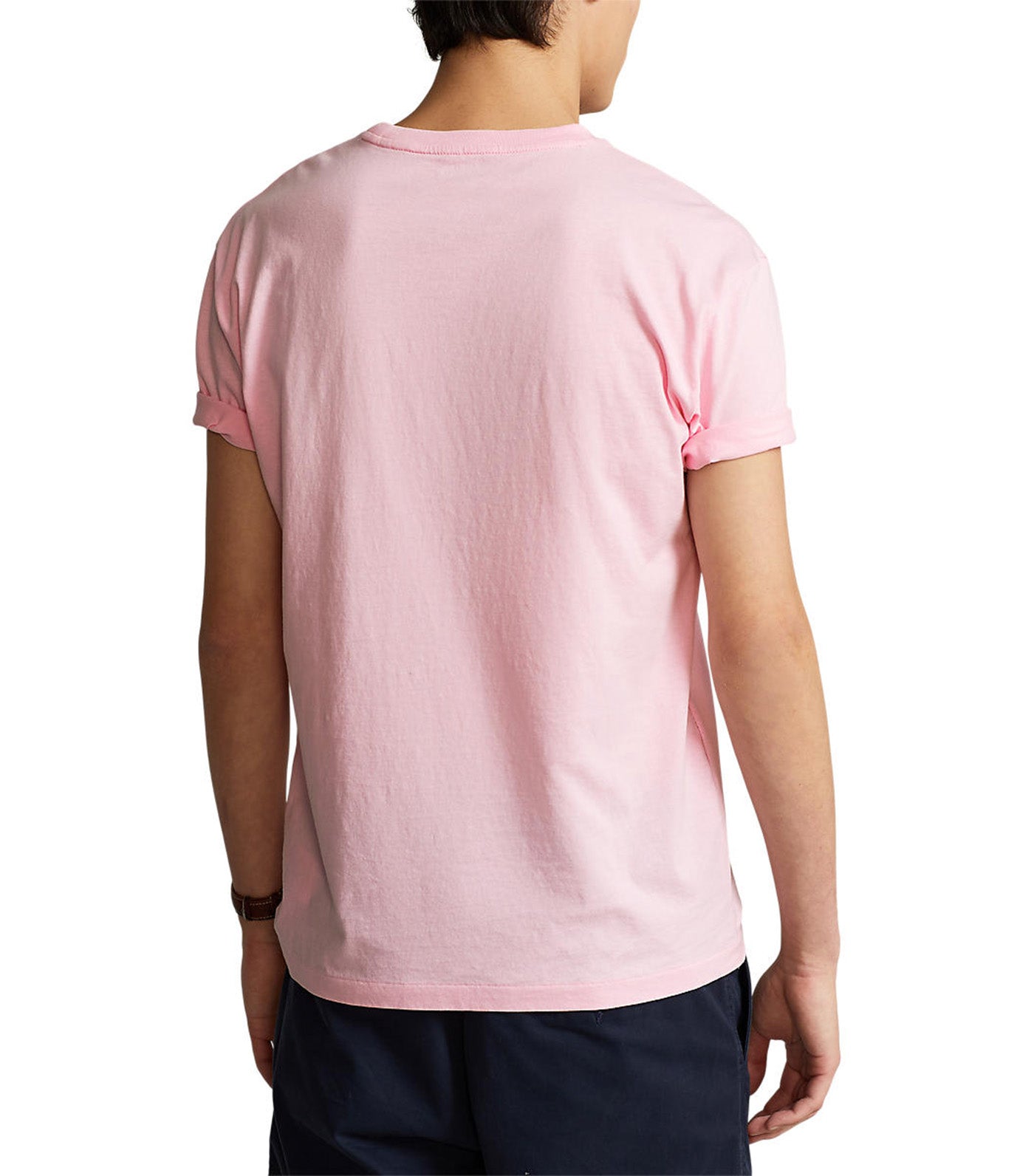 Men's Custom Slim Fit Jersey Crewneck T-Shirt Light Pink