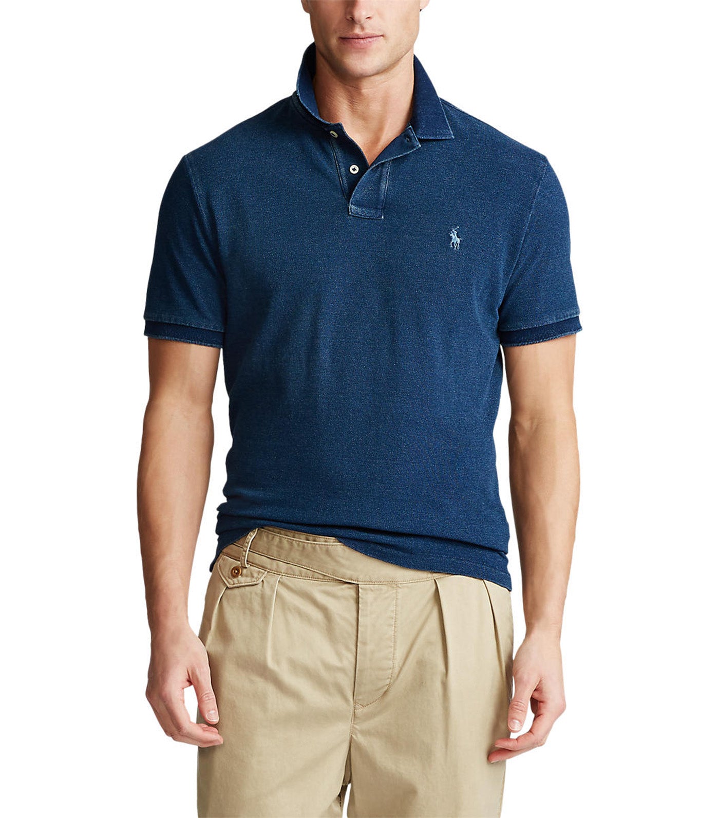 Men's the Iconic Mesh Polo Shirt Dark Indigo