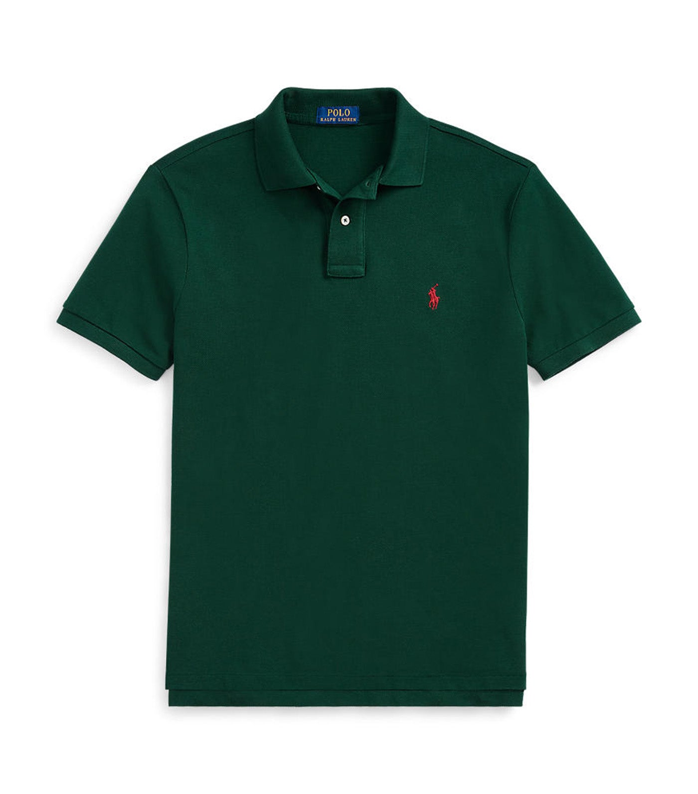 Men's Custom Slim Fit Mesh Polo Shirt Dark Green