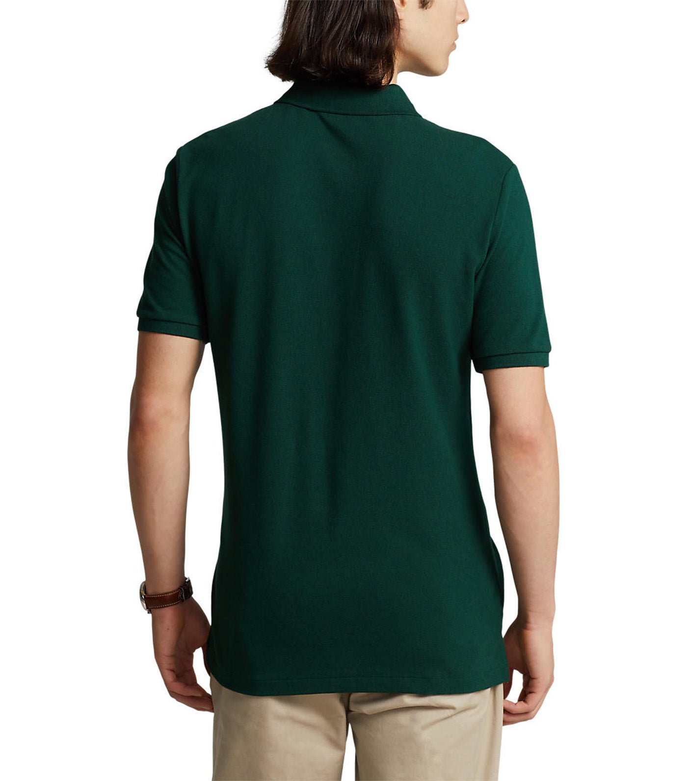 Men's Custom Slim Fit Mesh Polo Shirt Dark Green