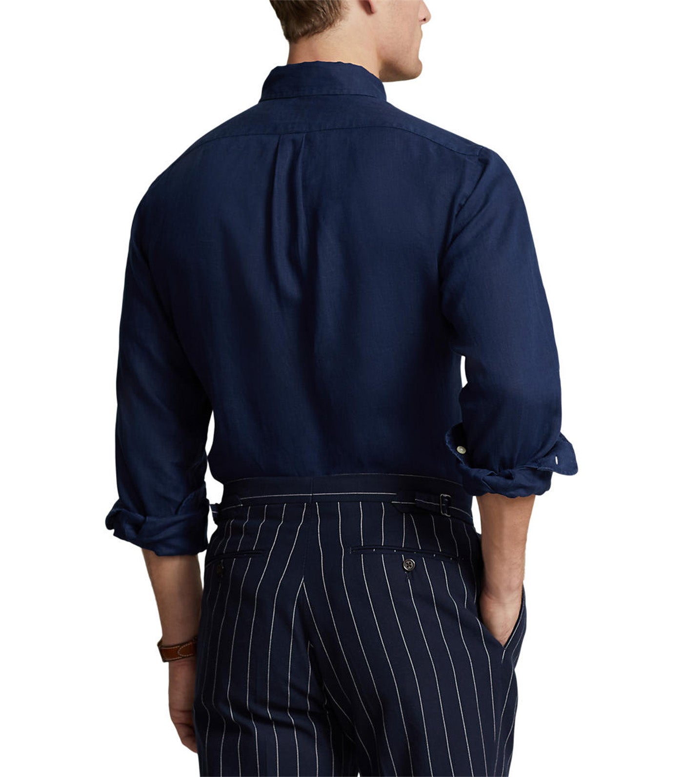 Men's Custom Fit Linen Shirt Newport Navy