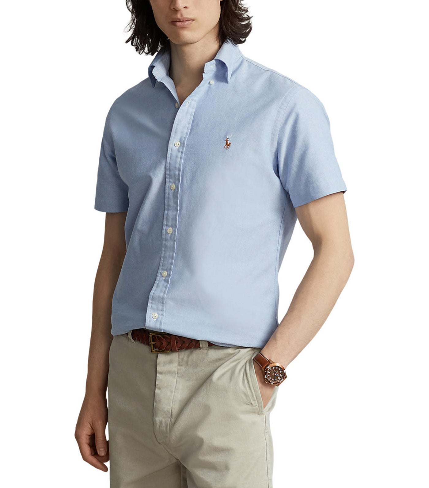 Men's Custom Fit Oxford Shirt Light Blue