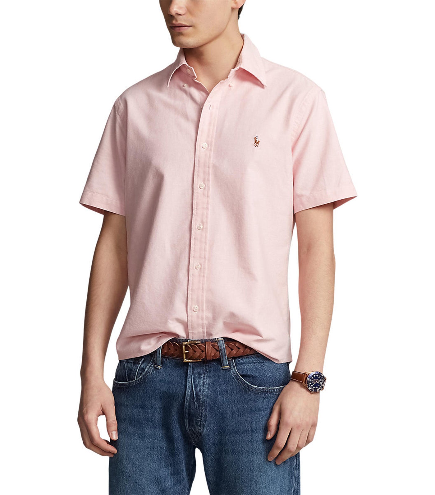 Men's Custom Fit Oxford Shirt Light Pink