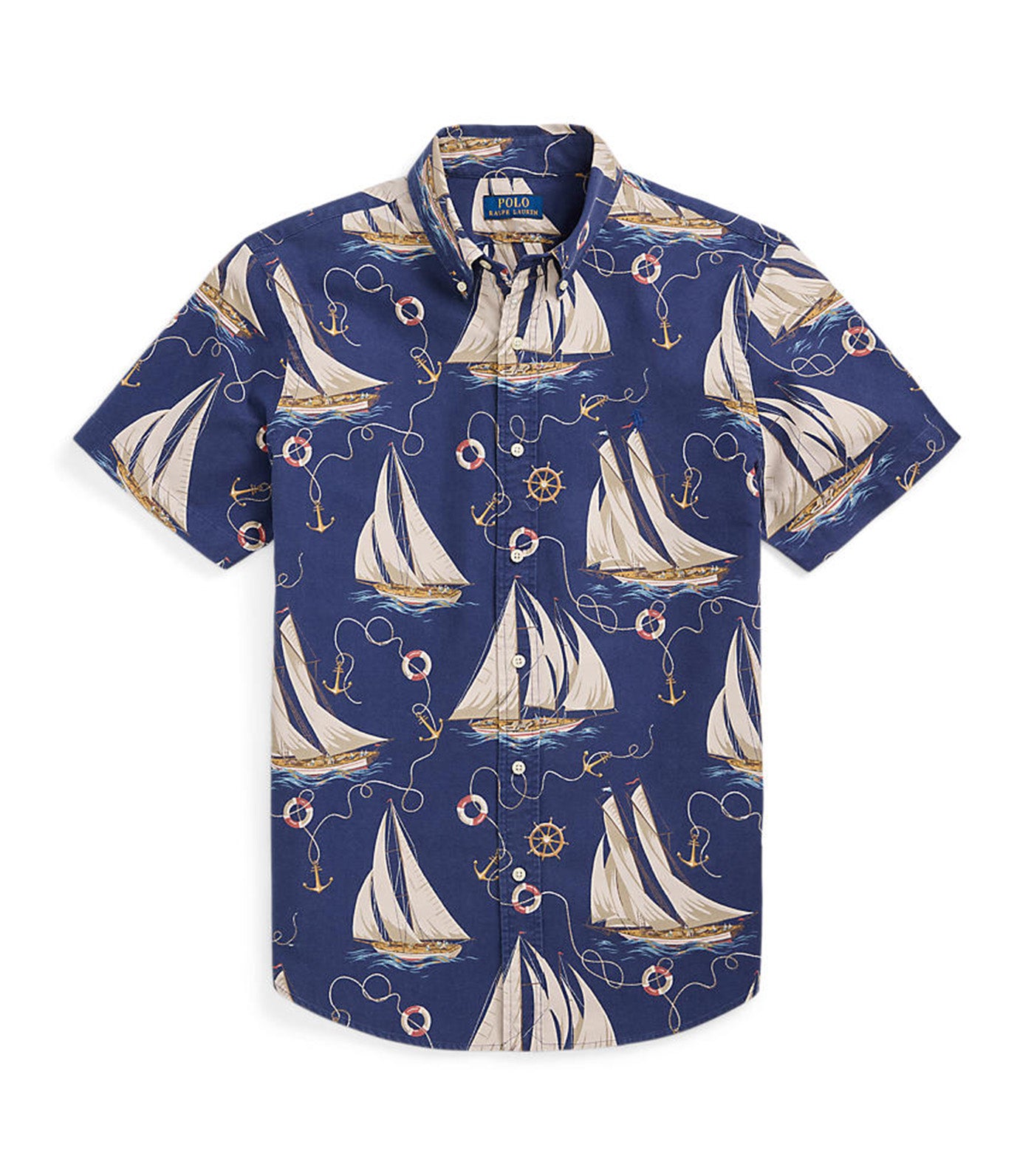 Men's Custom Fit Nautical Oxford Shirt Helm Anchors