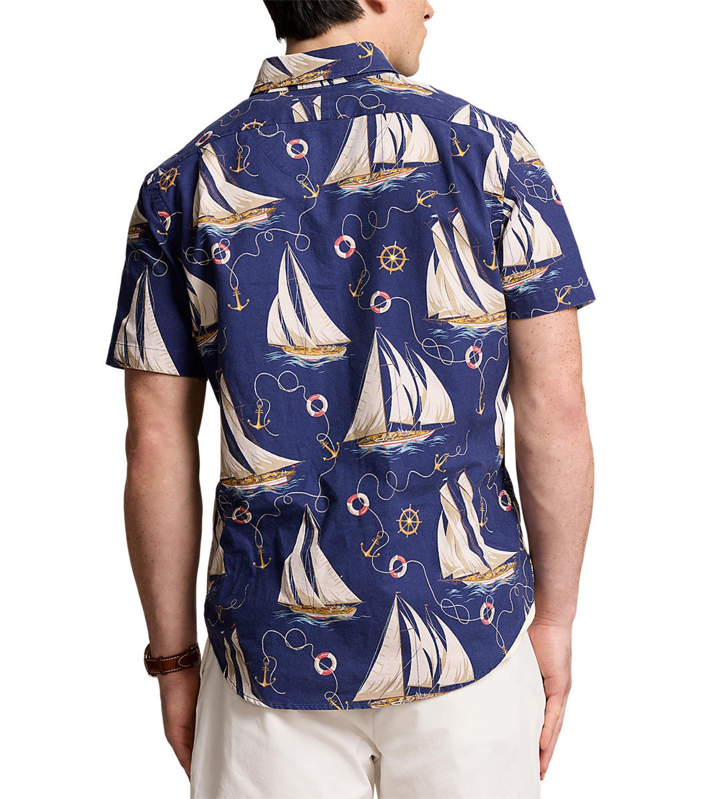 Men's Custom Fit Nautical Oxford Shirt Helm Anchors