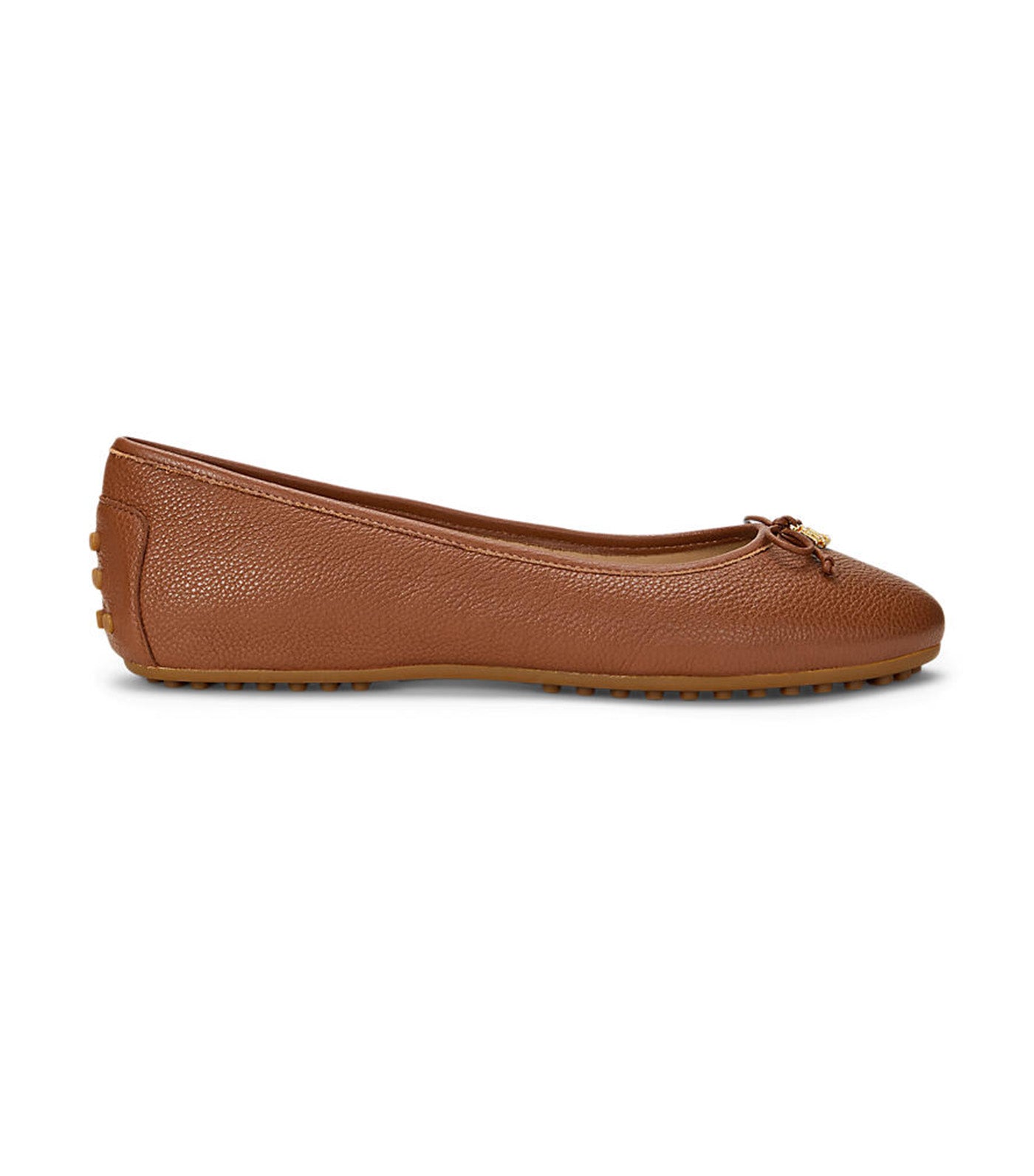 Jayna Pebbled Leather Driver Flat Lauren Tan