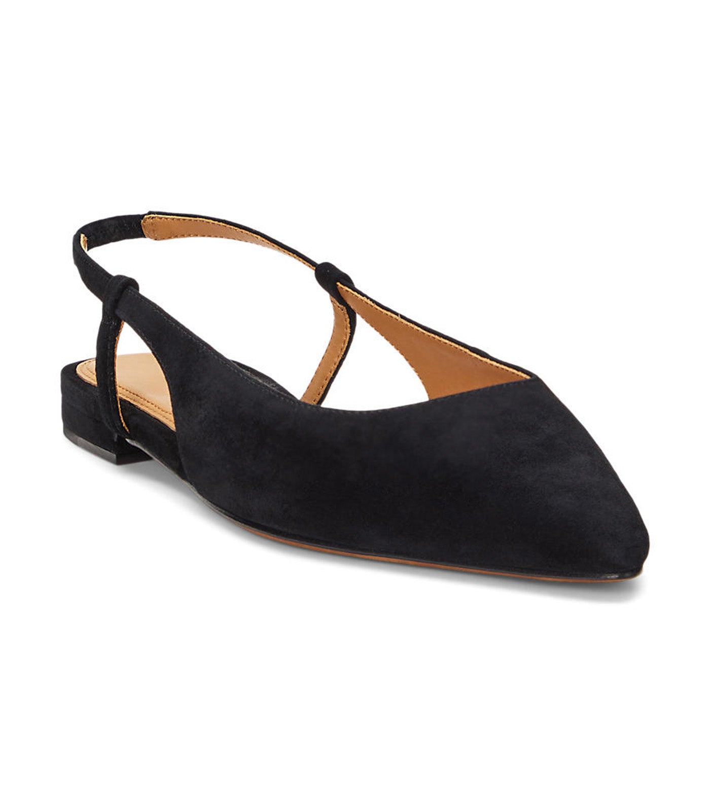 Women's Suede Slingback Flat Black