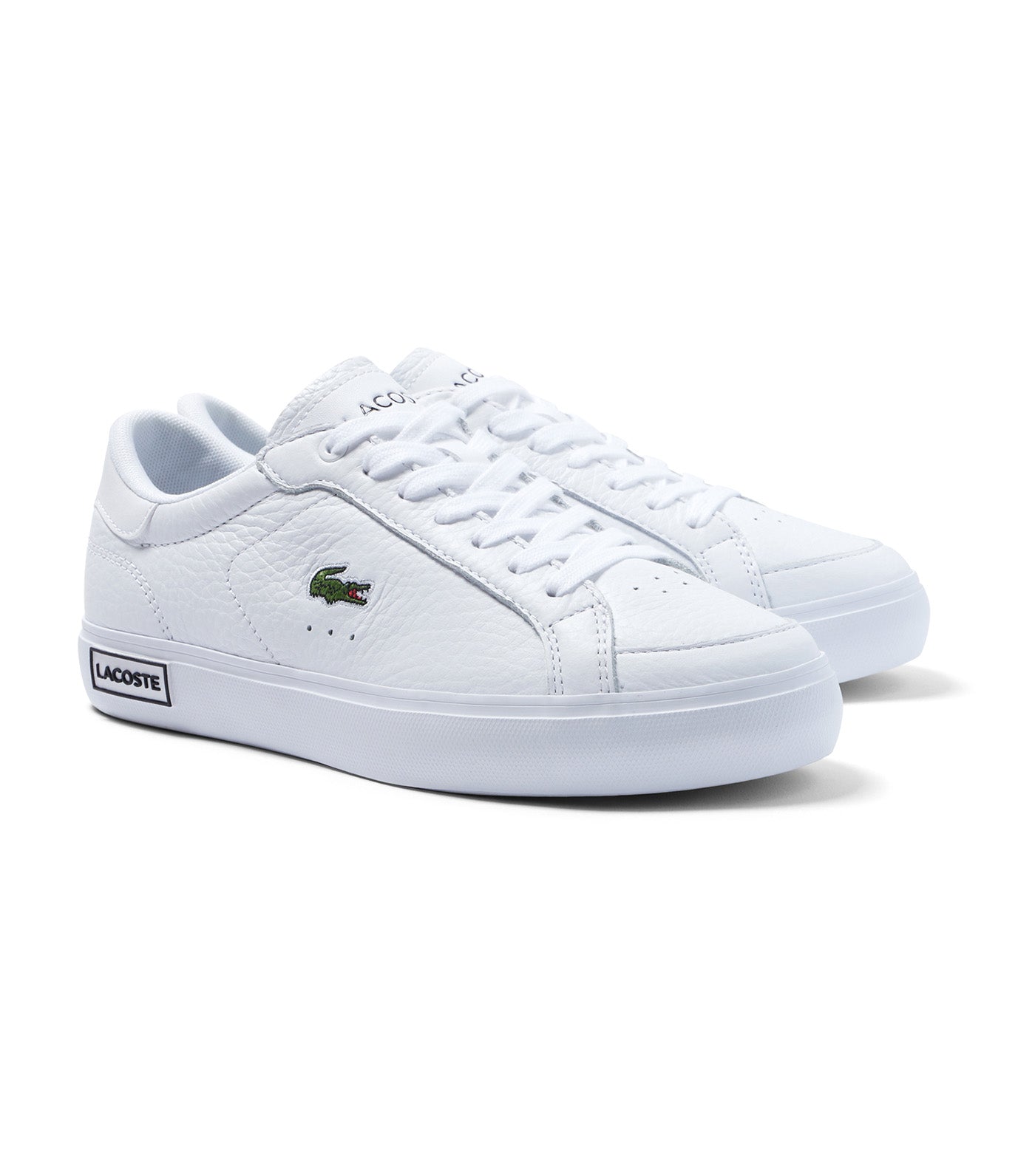 Women's Lacoste Powercourt Leather Considered Detailing Trainers