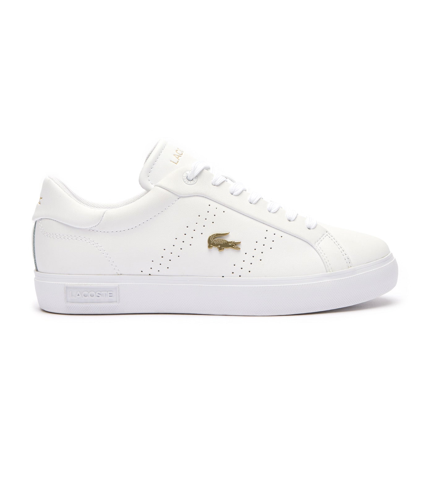 Women's Powercourt 2.0 Leather Trainers White/Gold