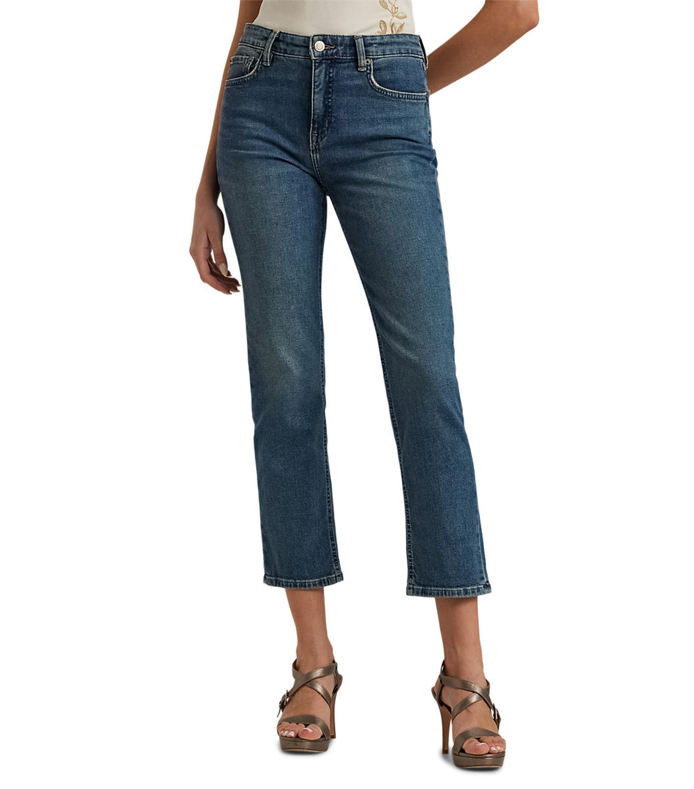 Women's High-Rise Straight Ankle Jean Sunset Indigo Wash