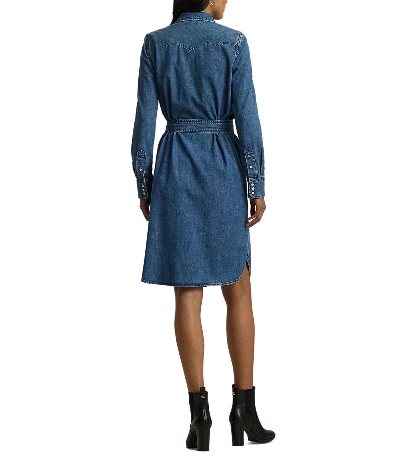 Women's Belted Denim Shirtdress Stormee Wash