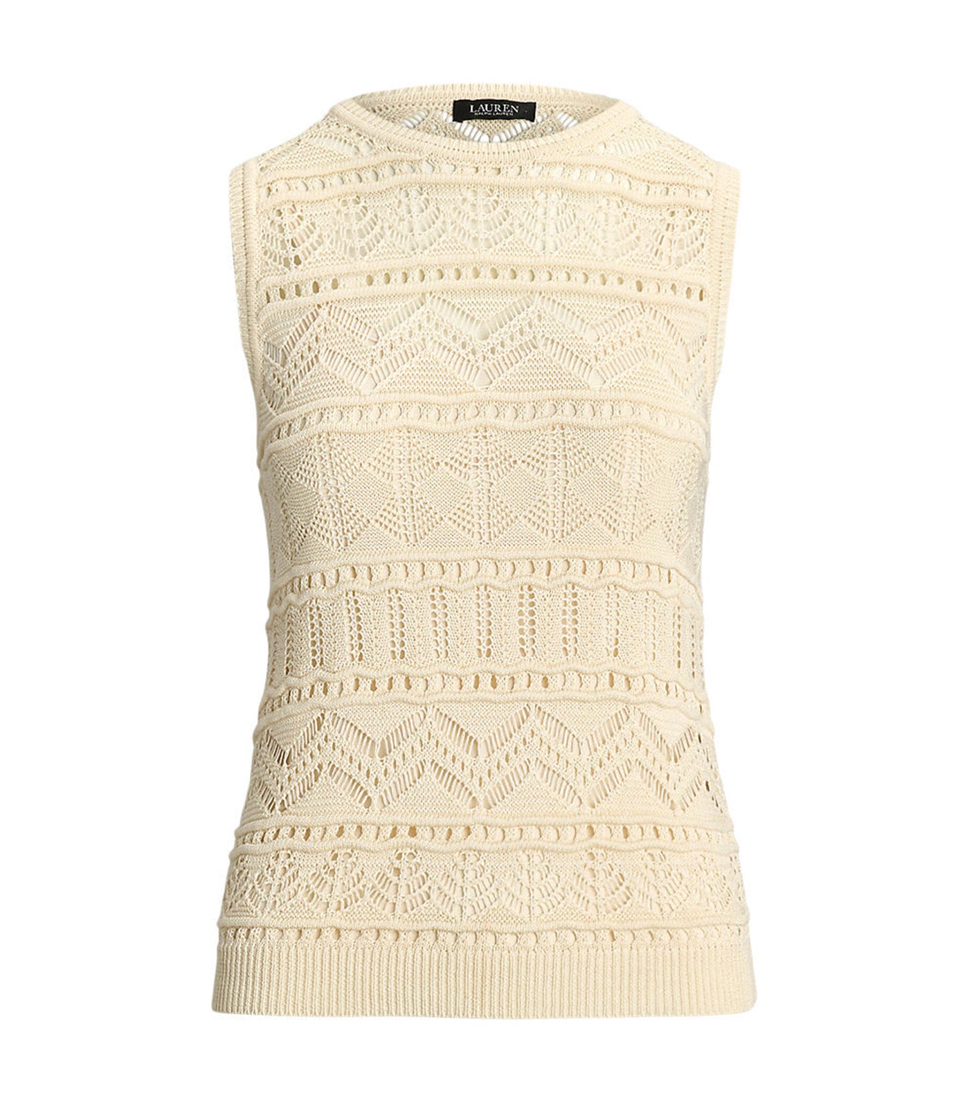 Women's Pointelle-Knit Sleeveless Sweater Mascarpone Cream