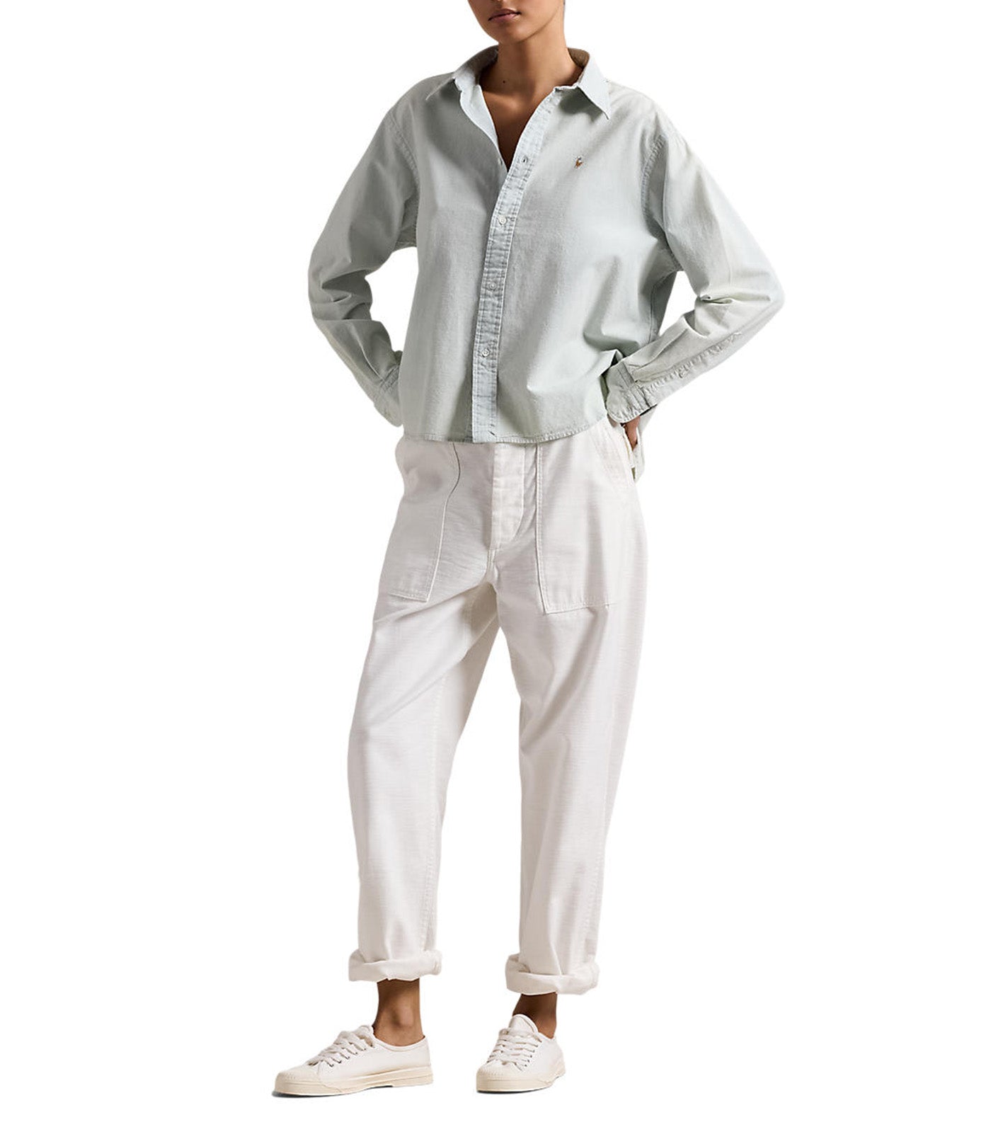 Polo Ralph Lauren Women's Wide Cropped Chambray Shirt