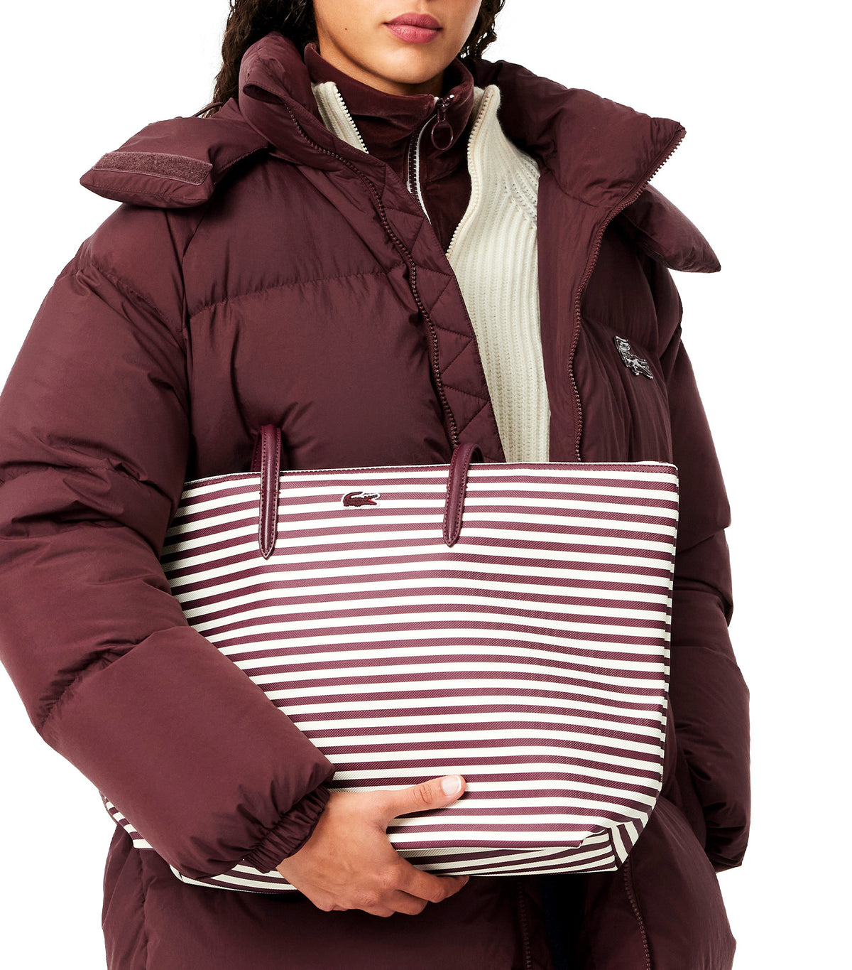 L.12.12 Concept Striped Tote Stripes Expresso Farine