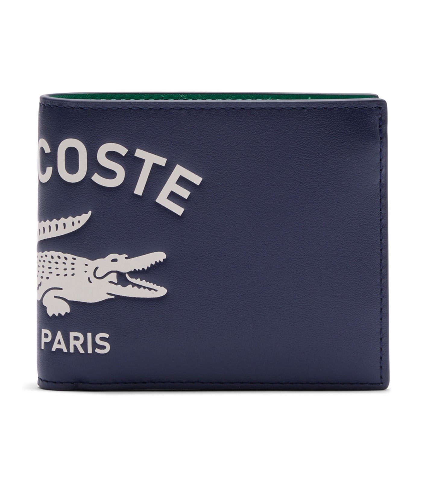 Medium FG Logo Leather Billfold Lacoste Croc 80s Marine