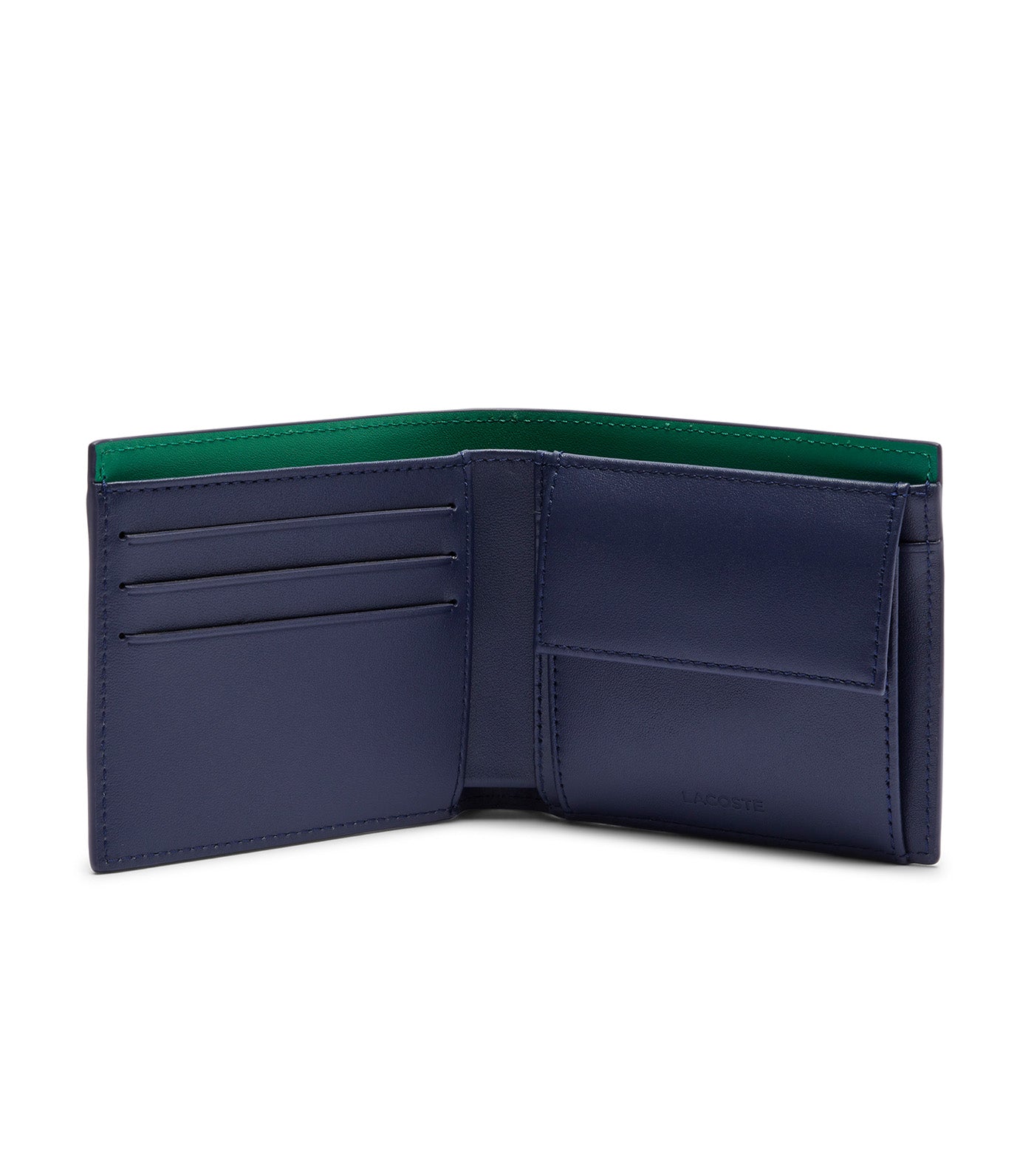 Medium FG Logo Leather Billfold Lacoste Croc 80s Marine