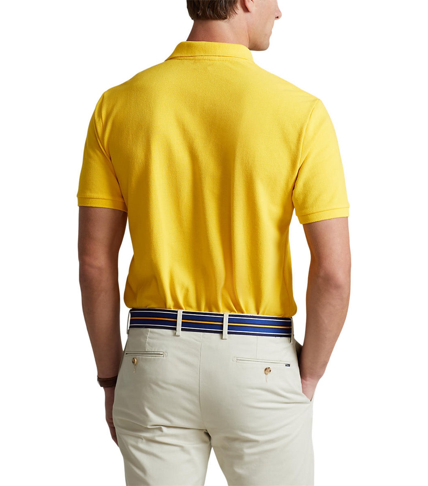 Men's Custom Slim Fit Mesh Polo Shirt Yellowfin