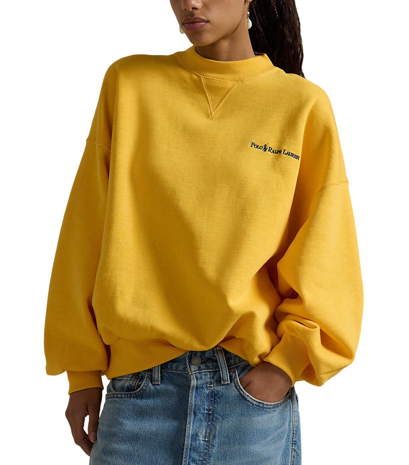 Women's Logo Fleece High Crewneck Gold Bugle