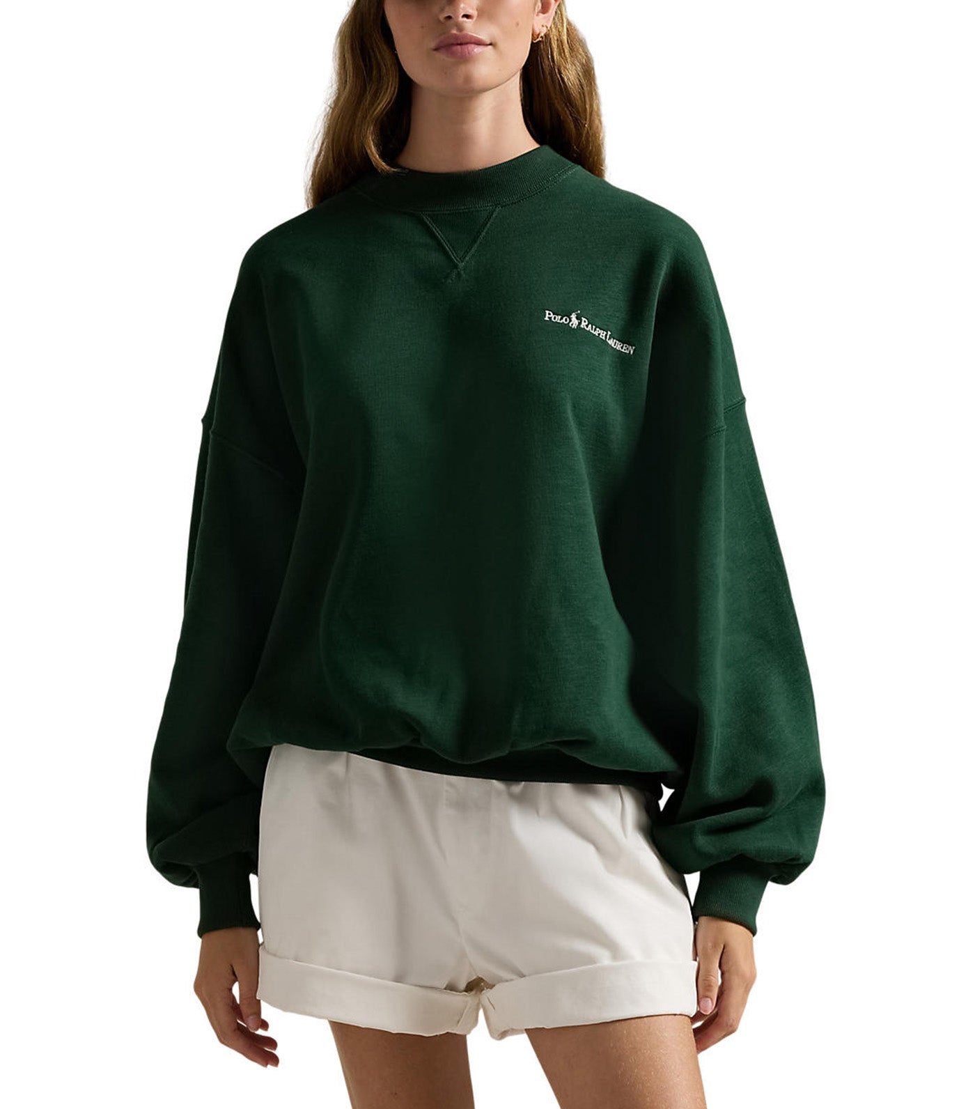 Women's Logo Fleece High Crewneck Northwest Pine