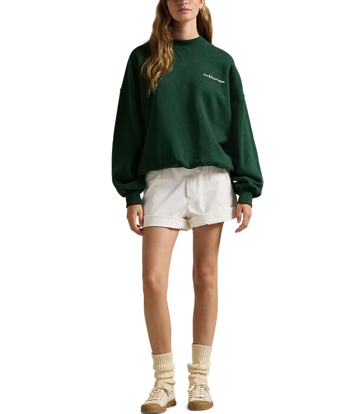 Women's Logo Fleece High Crewneck Northwest Pine