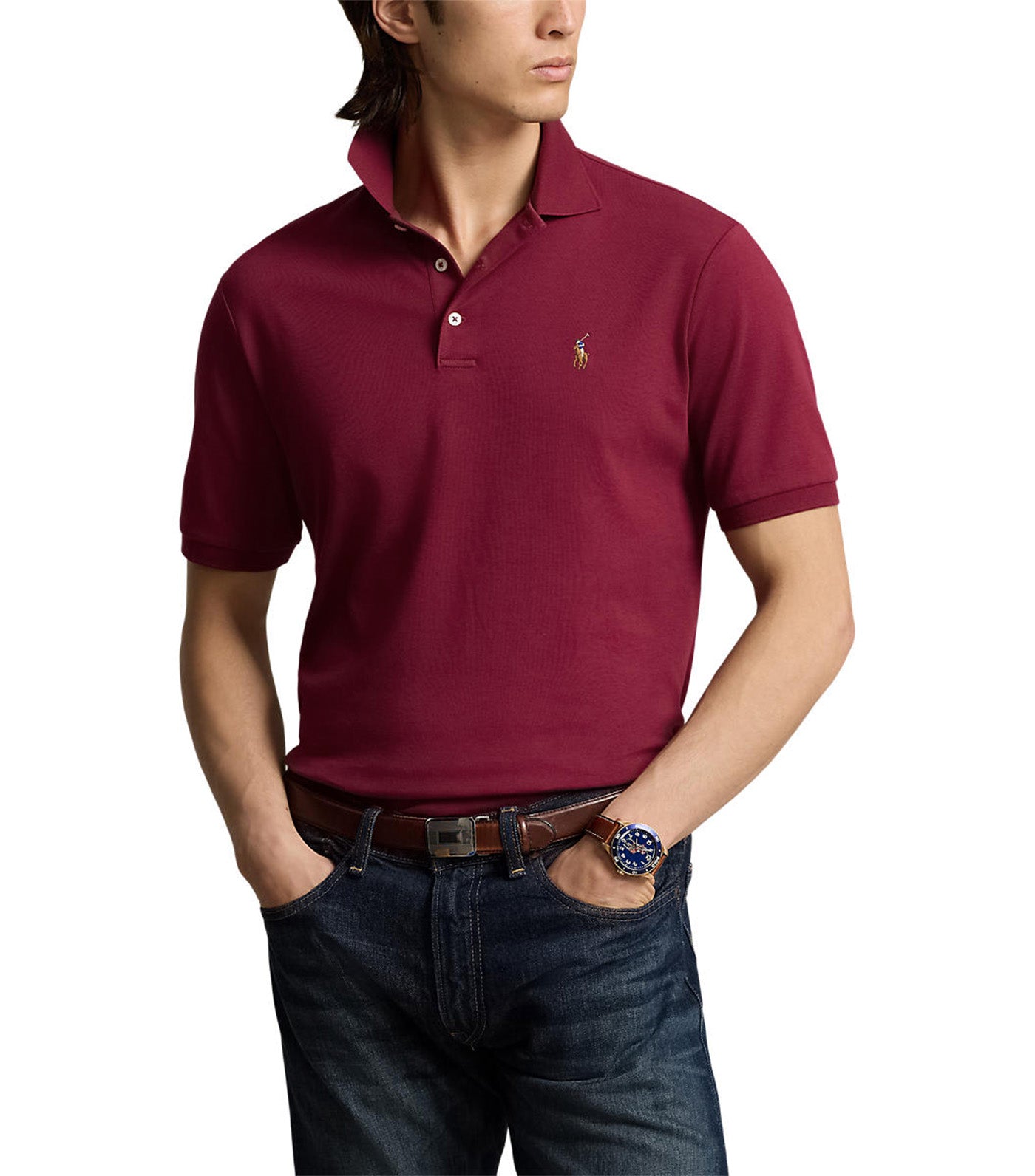 Men's Custom Slim Fit Soft Cotton Polo Shirt Red Carpet